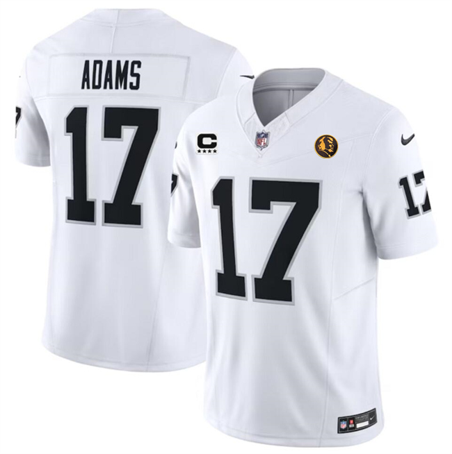 Men's Las Vegas Raiders #17 Davante Adams White 2023 F.U.S.E. With 4-star C Patch And John Madden Patch Vapor Limited Football Stitched Jersey - Click Image to Close